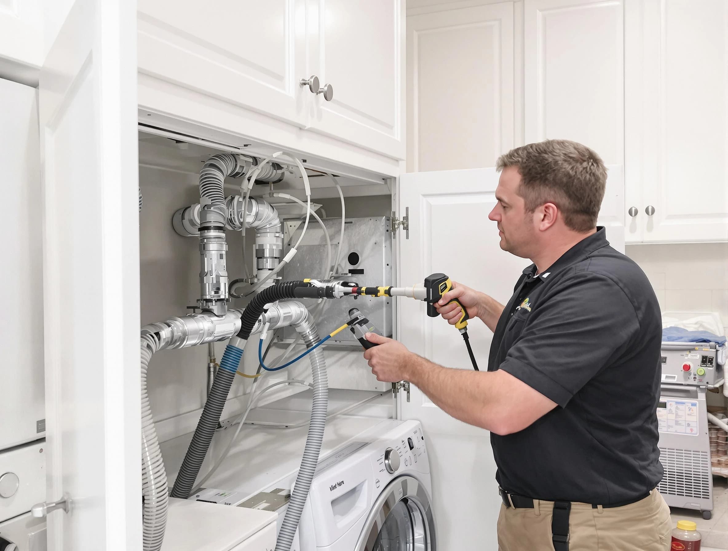 Mountain Green Dryer Vent Cleaning professional removing severe blockage from a clogged dryer vent in Mountain Green