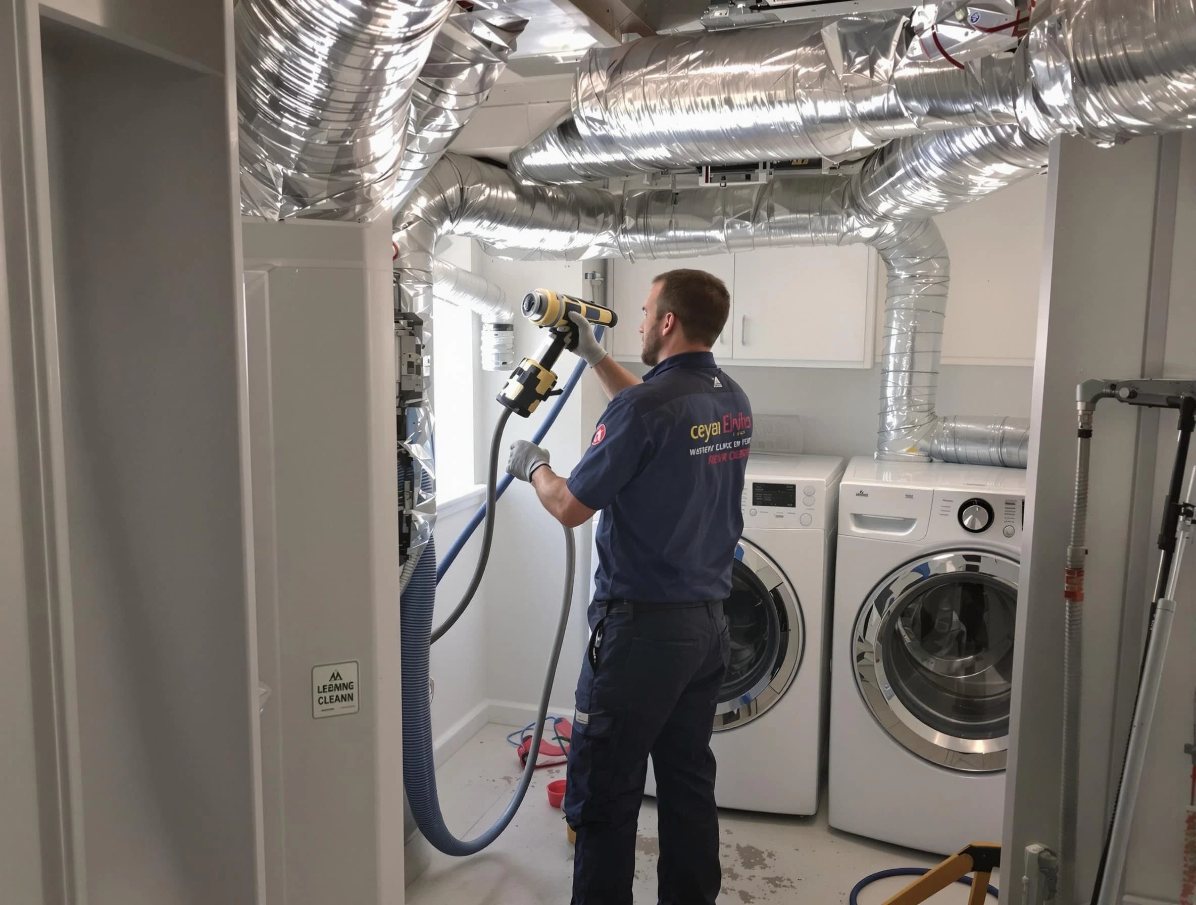 Mountain Green Dryer Vent Cleaning specialist using advanced equipment for thorough duct cleaning in Mountain Green