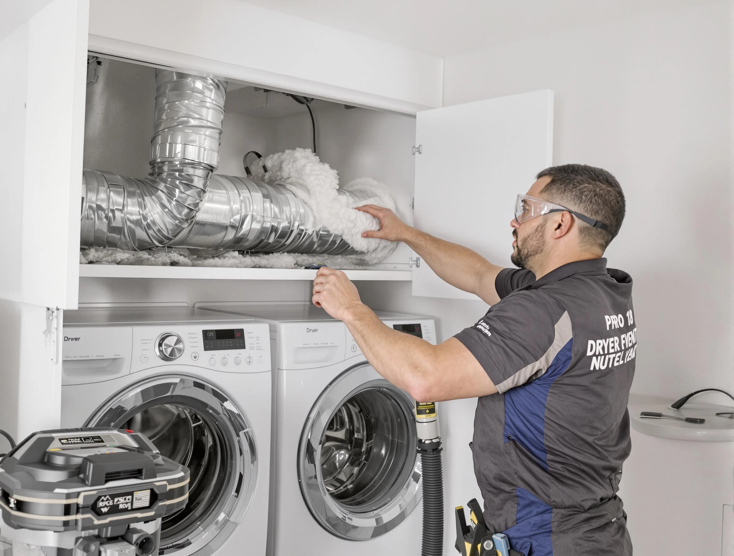 Mountain Green Dryer Vent Cleaning certified technician performing specialized gas dryer vent cleaning in Mountain Green